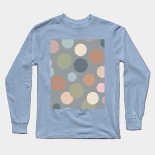 Retro colors abstract circles design pattern Long Sleeve T-Shirt